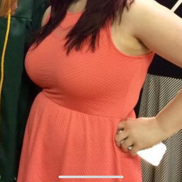 Xhiliration Textured Coral Dress - Picture 8 of 8